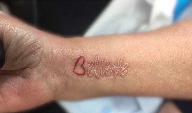 White Ink and Red Ink Tattoo Idea