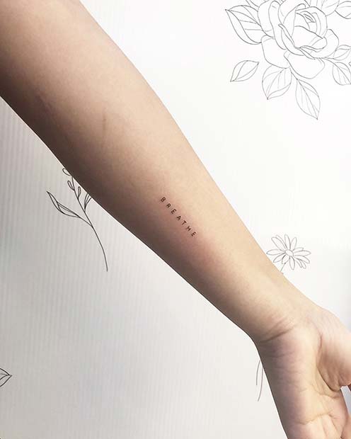 Trendy Breathe Tattoo Design