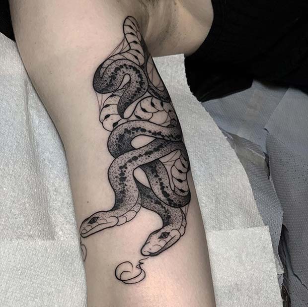 Two Snakes Tattoo Design