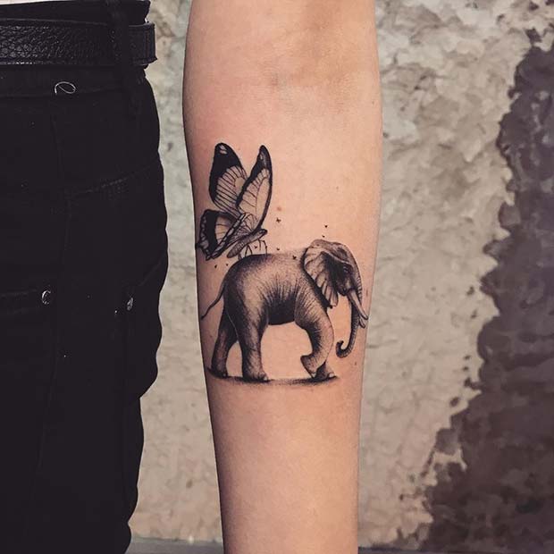 Unique Butterfly and Elephant Design