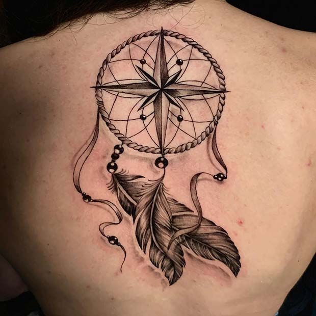 Unique Dream Catcher with a Compass