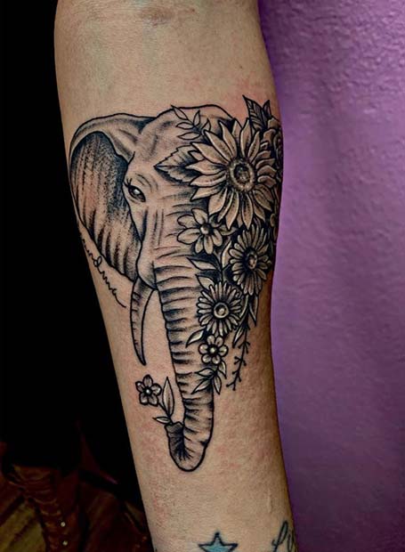 Unique Floral Elephant Design