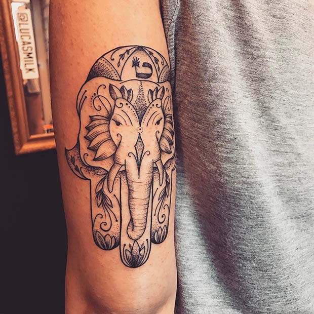 Unique Hamsa Elephant Design