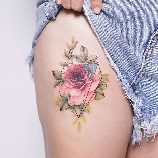 Unique Rose Tattoo Design