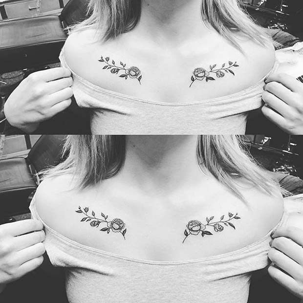 Double Rose Tattoo Design