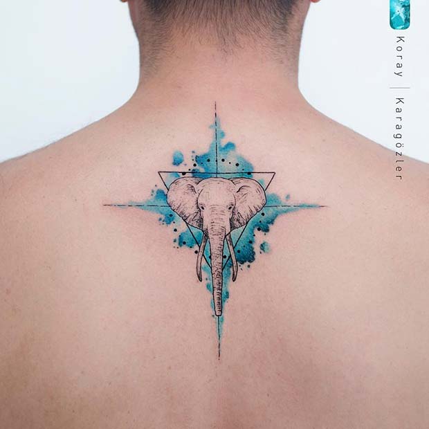 Watercolor Back Tattoo