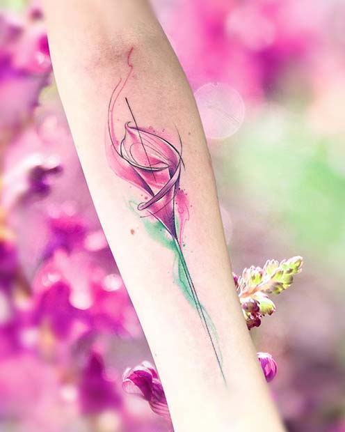 Watercolor Geometric Flower
