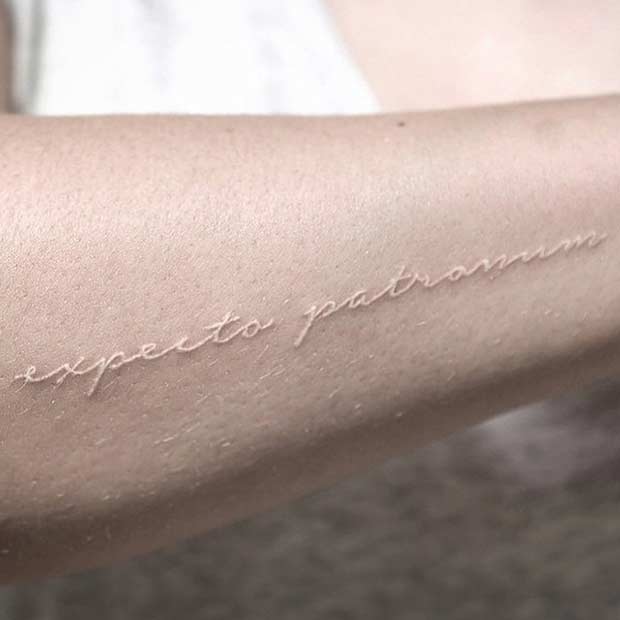 White Ink Harry Potter Tattoo