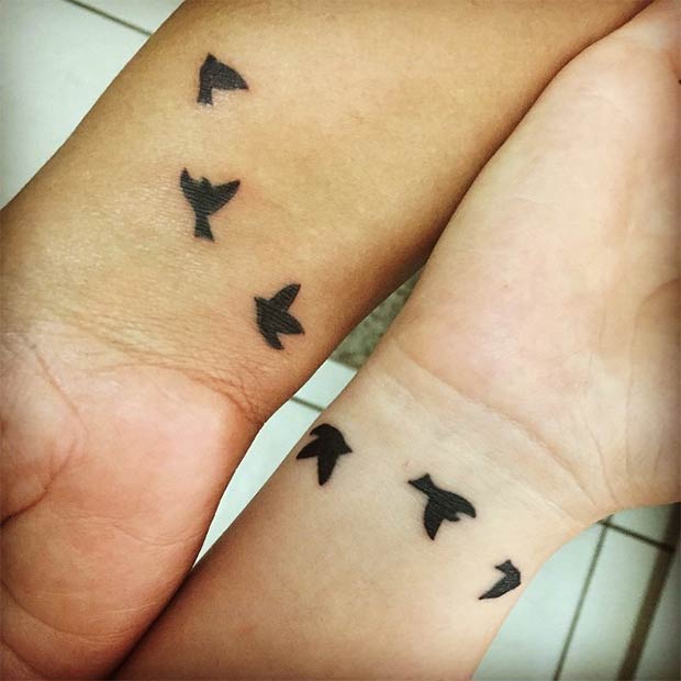 Mother Daughter Matching Swallow Tattoos