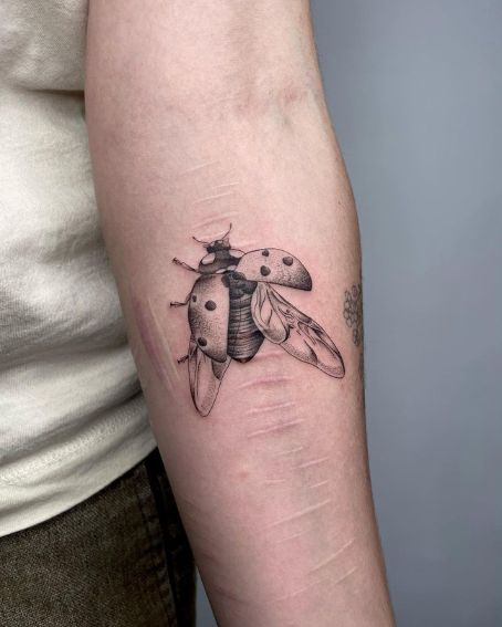 Adorable Little Ladybug Tattoo