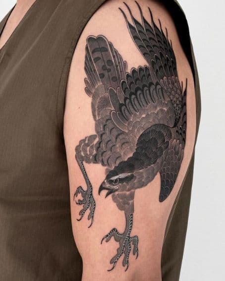 An Intricate Eagle Tattoo on the Arm