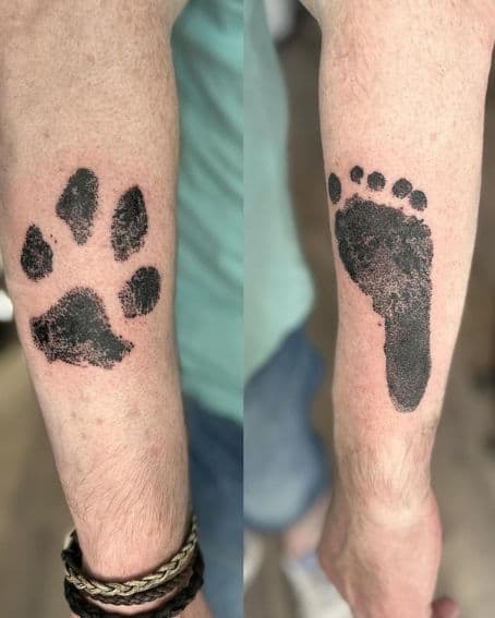 Baby and Animal Footprint Tattoo