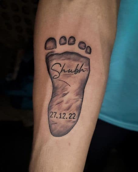 Baby Footprint Tattoo Design on Arm