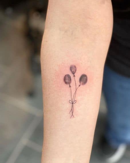 Balloon Fingerprint Tattoo