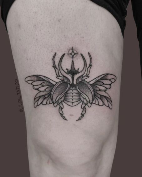 Beetle Tattoo on Knee