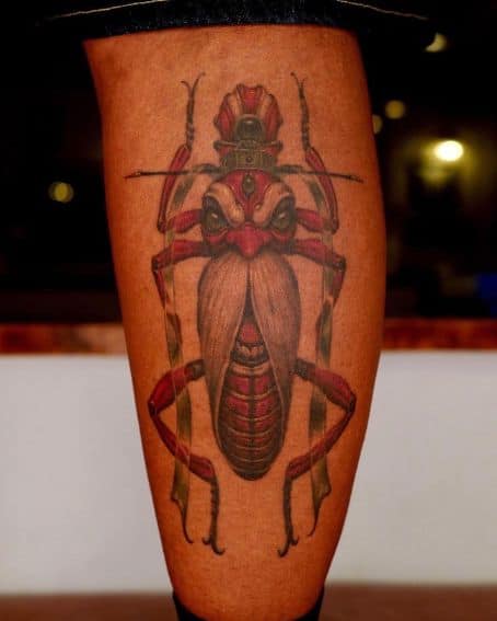 Big Beetle Tattoo on Leg