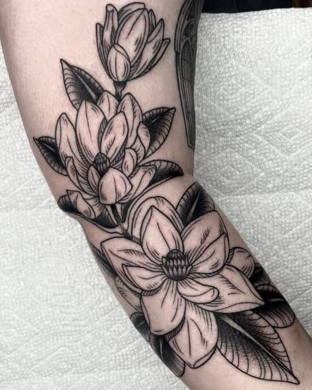 Big Ole Magnolia Branch Tattoo