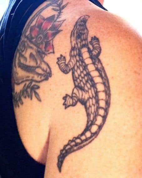 Black and White Gator Tattoo