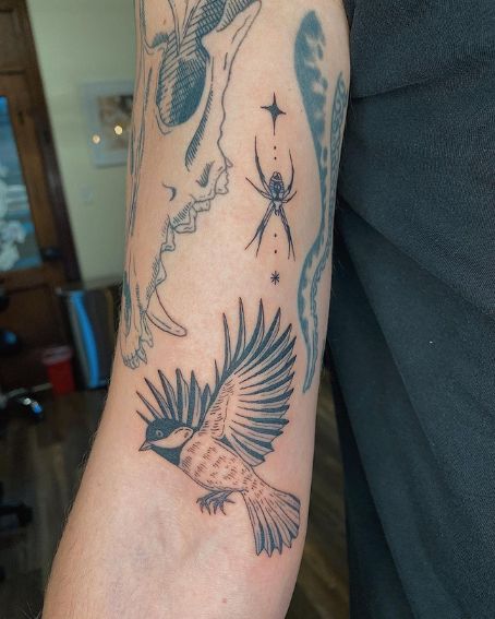 Black-Capped Chickadee Tattoo