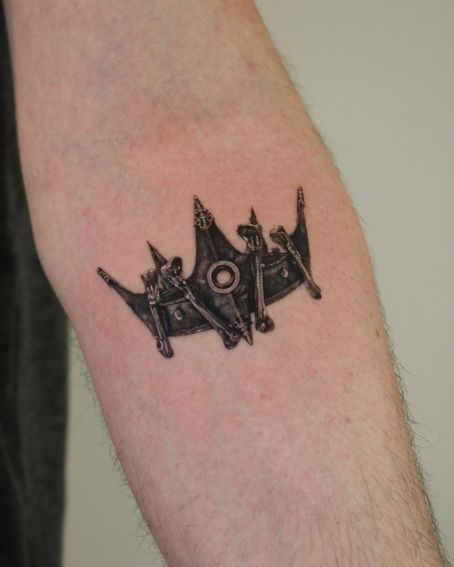 Black Crown Tattoo Design for Men