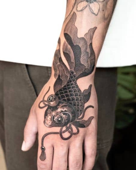 Black Goldfish Tattoo