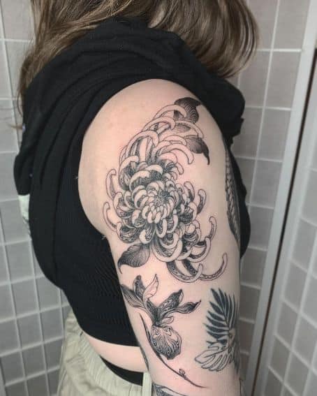 Black Work Iris Tattoo Design