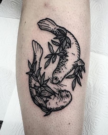Black Work Seals Tattoo