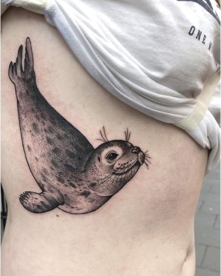 Blackwork Seal Tattoo