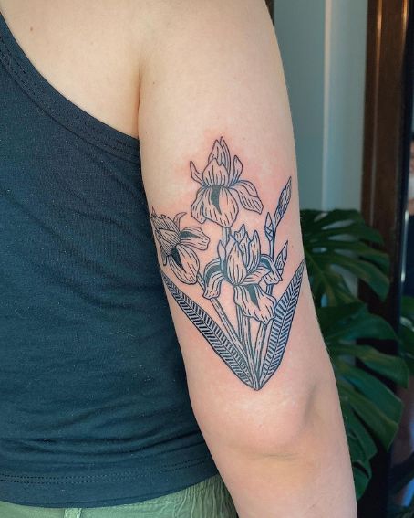 Blockprint Iris Tattoo Design