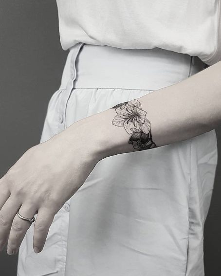 Bracelet-Style Freesia Tattoo Design