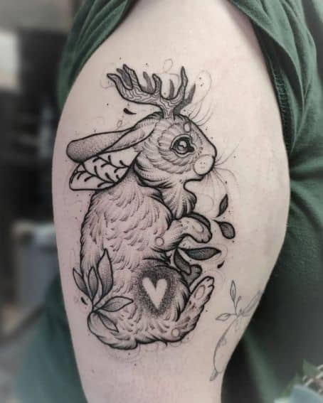 Bunny Jackalope Tattoo