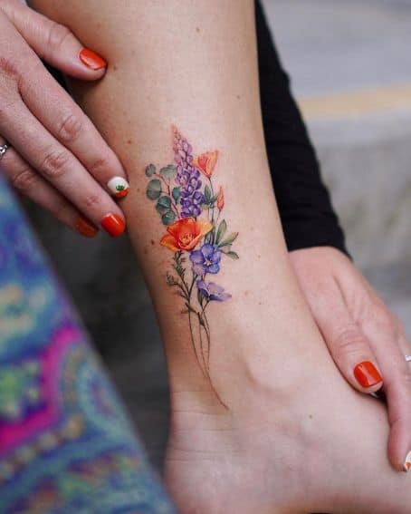 California Wildflowers Tattoo