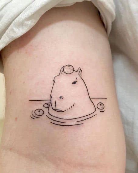 Capybara Tattoo in Water