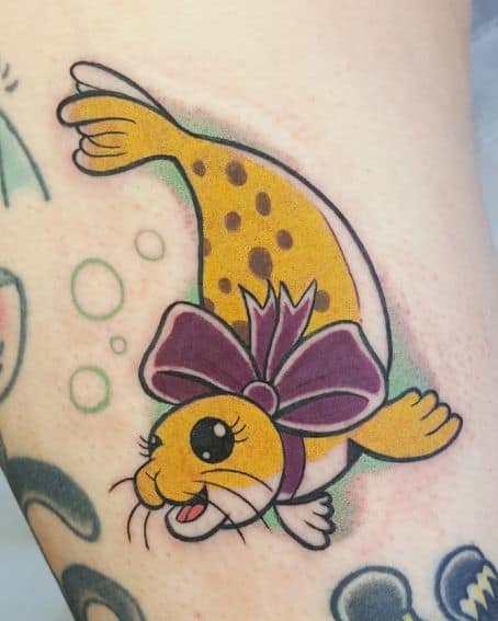 Cartoon Seal Tattoo