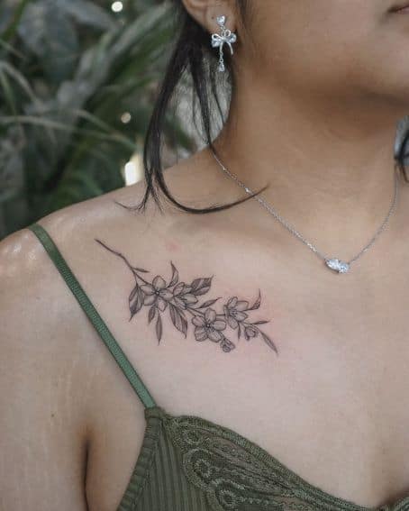 Cherry Blossom Shoulder Tattoo Design