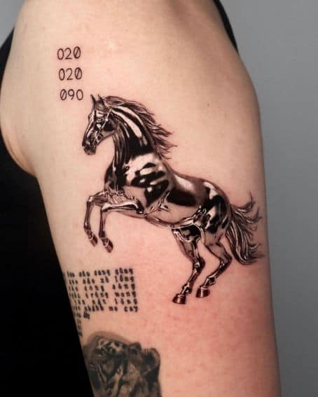 Chrome Horse Tattoo Design