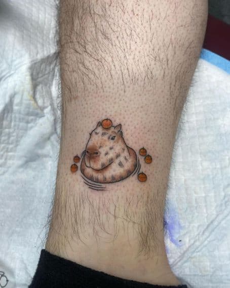 Colorful Capybara Tattoo