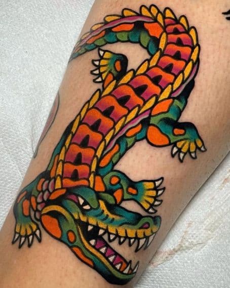 Colorful Gator Tattoo