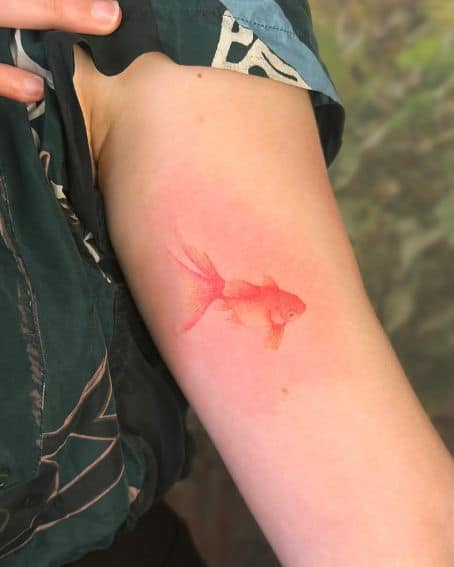 Colorful Goldfish Tattoo