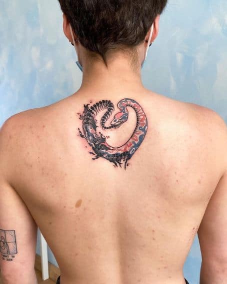 Colorful Ouroboros Tattoo Design