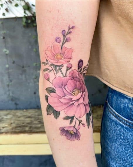 Colorful Wildflowers Tattoo Design