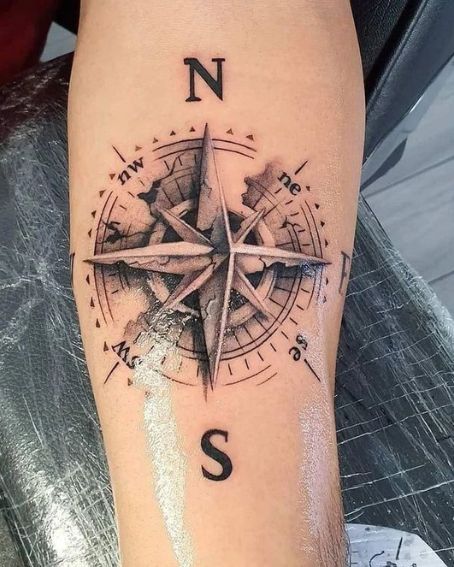 Compass Tattoo with Different Directions