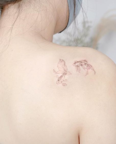 Cool Purple Fish Tattoo