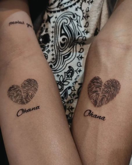 Couple Fingerprint Tattoo with Names