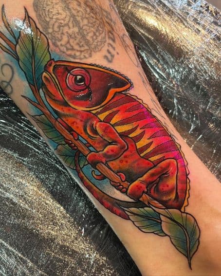 Cover up Chameleon Tattoo Design