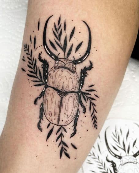 Creepy Beetle Tattoo Design