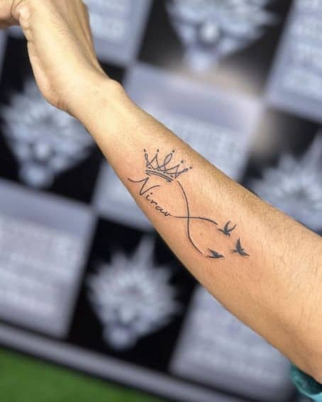 Crown Tattoo with Name