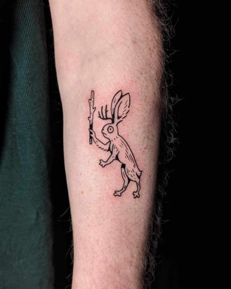Custom Jackalope Tattoo Design