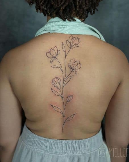 Custom Linework Magnolia Tattoo Design