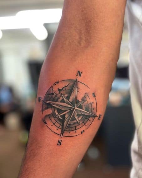 Cute Compass Tattoo Design